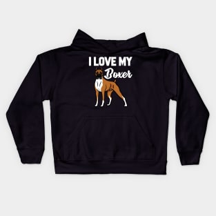 I Love My Boxer Kids Hoodie